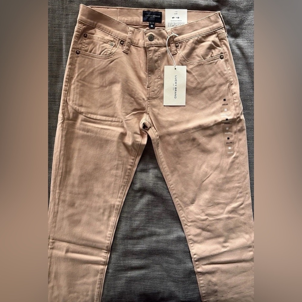 Lucky Brand Men's Tan/Pink Chinos